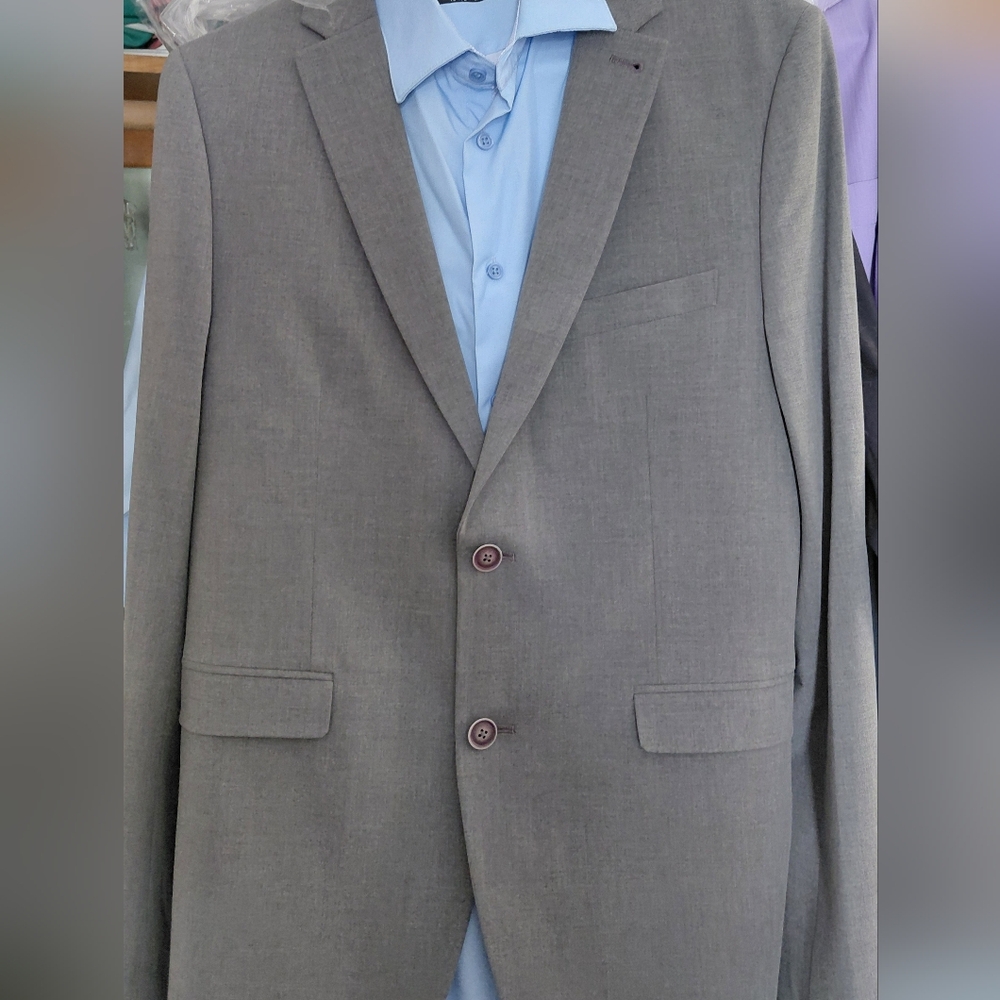 Ethan Pierce Men's Gray Suit Jacket Skinny Fit 42R